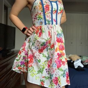 SOLD Floral Strapless Sun Dress